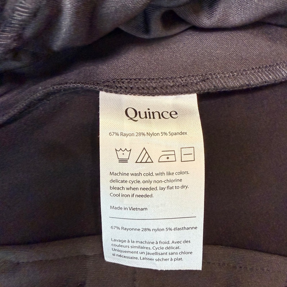 Quince Women's Ultra Stretch Ponte Trouser black sz 12 wide leg office workwear - Picture 9 of 10
